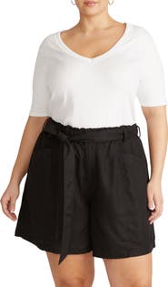 Universal Standard V-Neck Elbow Sleeve Cotton T-Shirt