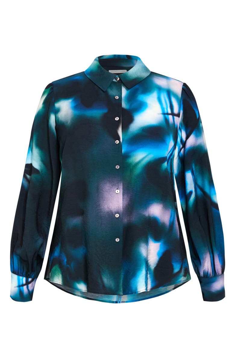 City Chic Hayely Long Sleeve Woven Shirt, Alternate, color, Haze Bloom