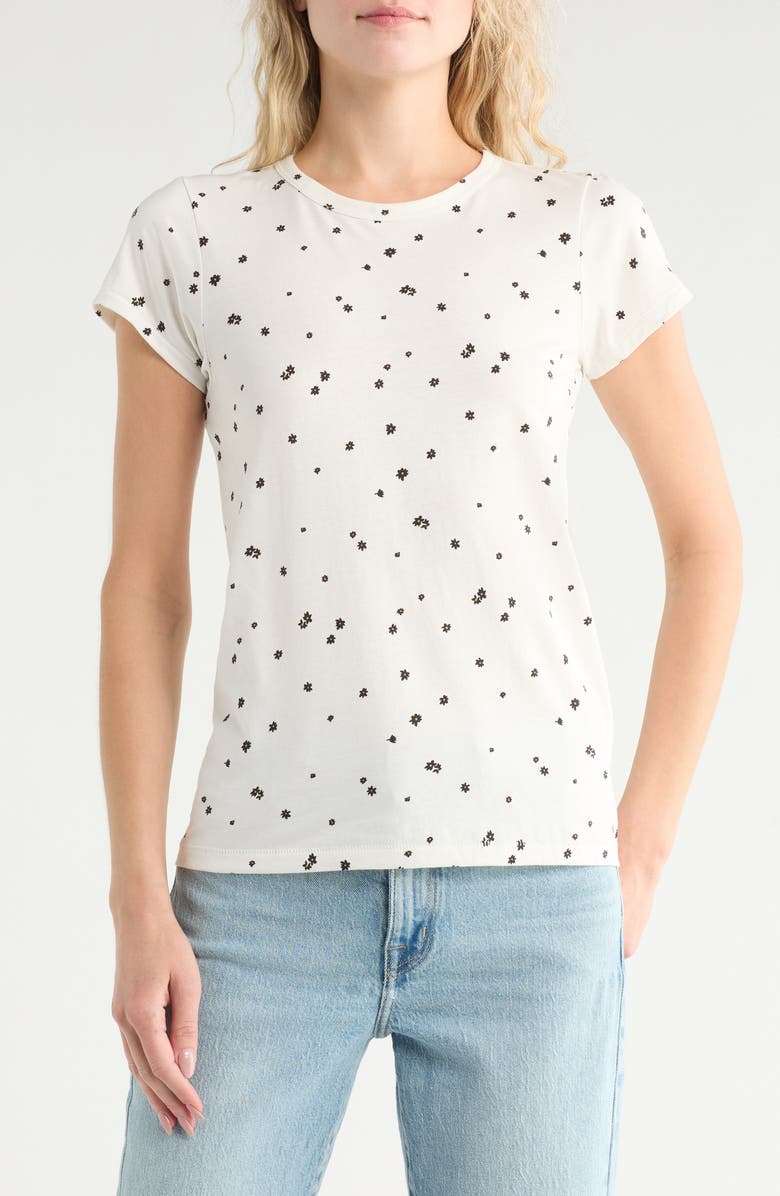 rag & bone Summer Daisy T-Shirt, Main, color, Whitemult
