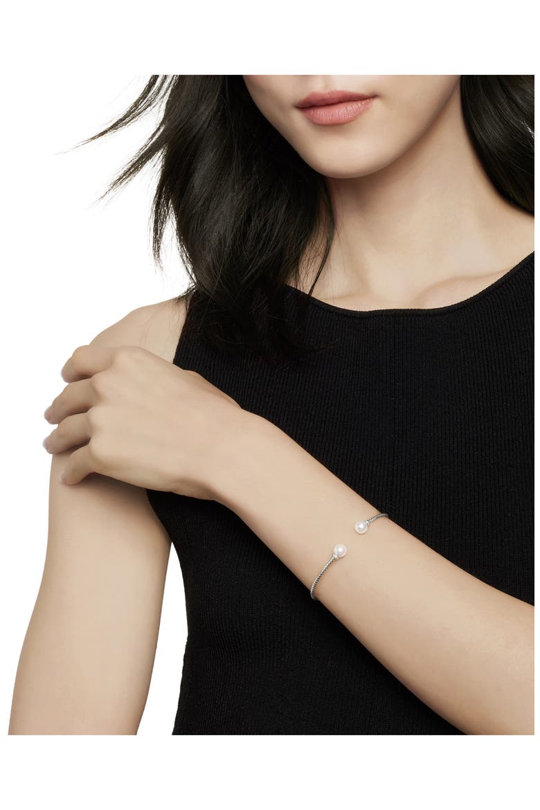 Solari Pearl Bracelet with Diamonds in 18K Gold, Alternate, color, WHITE GOLD/ DIAMOND/ PEARL