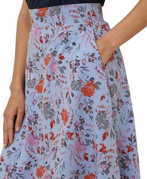 Pact Organic Cotton Fit & Flare Midi Skirt In Blue