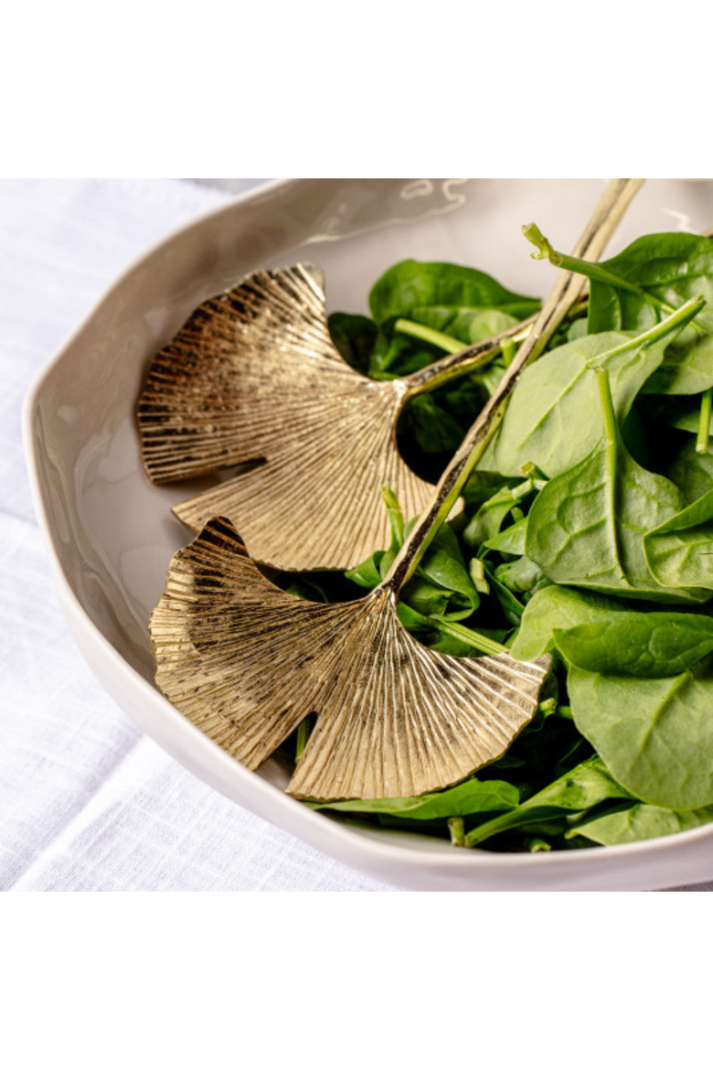 Gingko Salad Servers, Alternate, color, Gold
