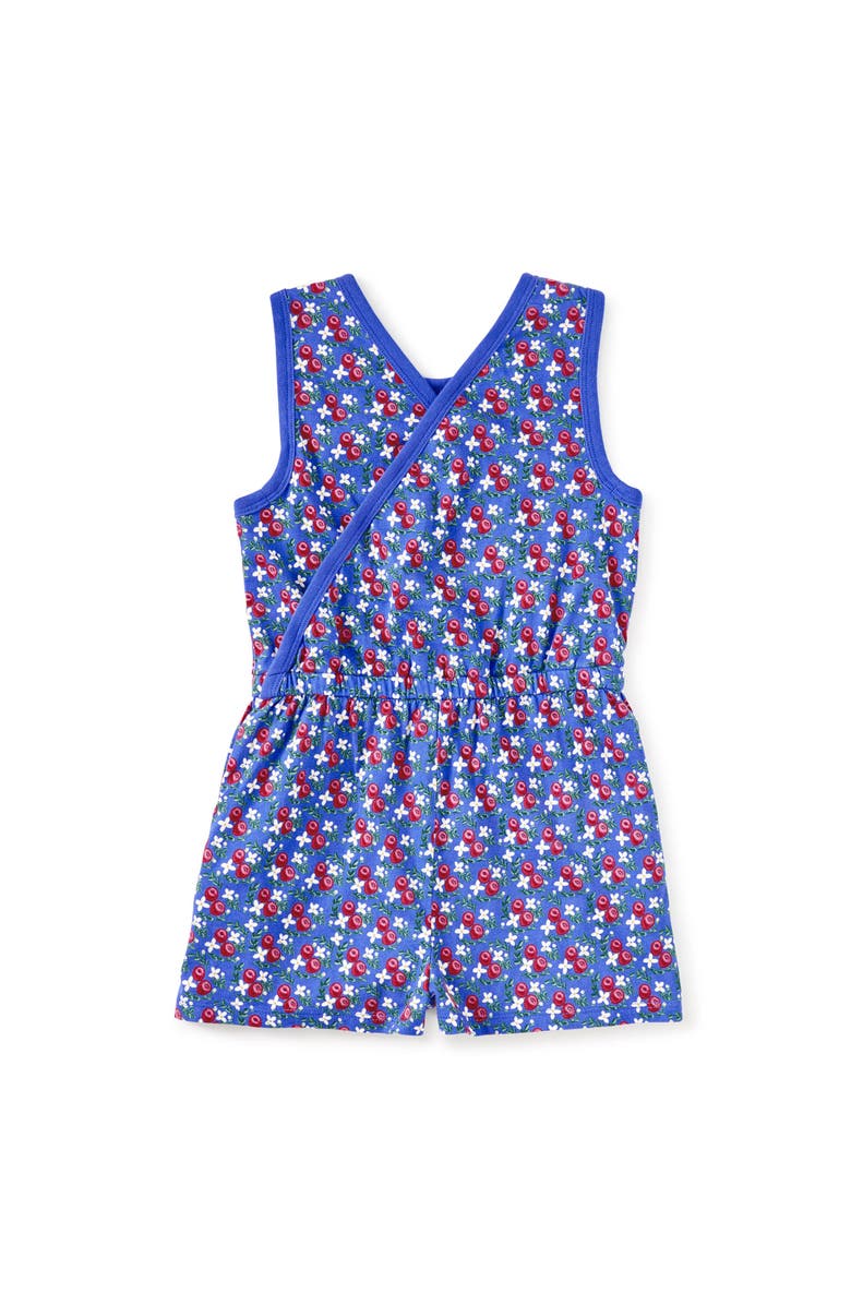 Tea Collection Reversible Wrap Romper, Alternate, color, Flamenco Fan Rose