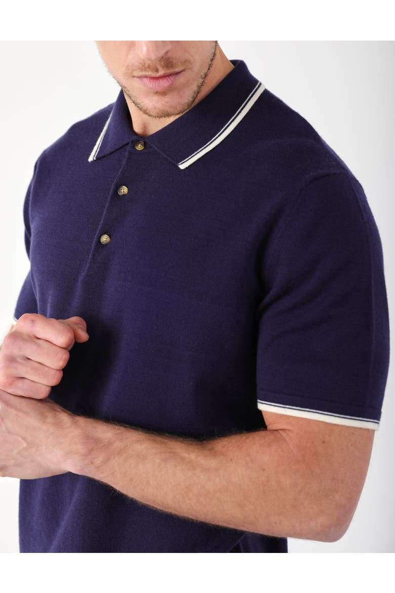 Elite Sweater Polo, Alternate, color, Navy/Oatmilk