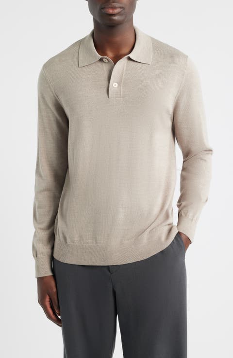 Serge 6584 Long Sleeve Wool Blend Polo Sweater