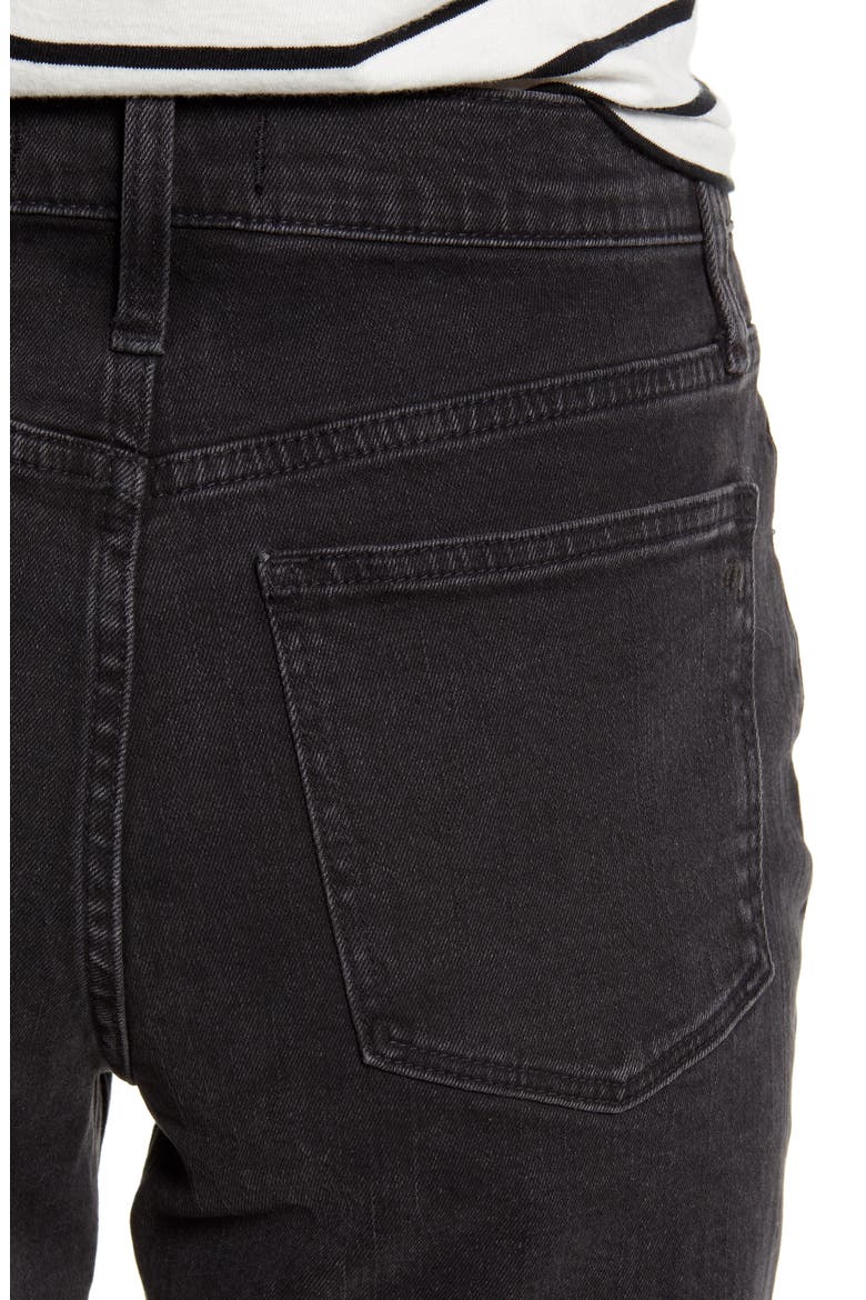 High Waist Mid Length Denim Shorts, Alternate, color, LUNAR