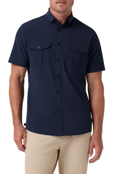 Leeward Tailgate Performance Short Sleeve Button Up Shirt