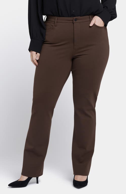 Nydj Marilyn Straight Leg Pants In Brown