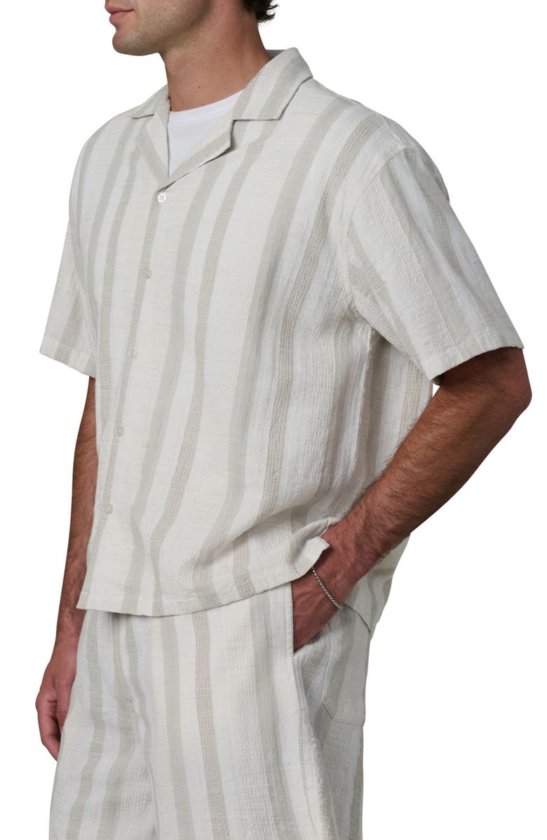 Joe's Dobby Stripe Camp Shirt, Alternate, color, Grey Stripe