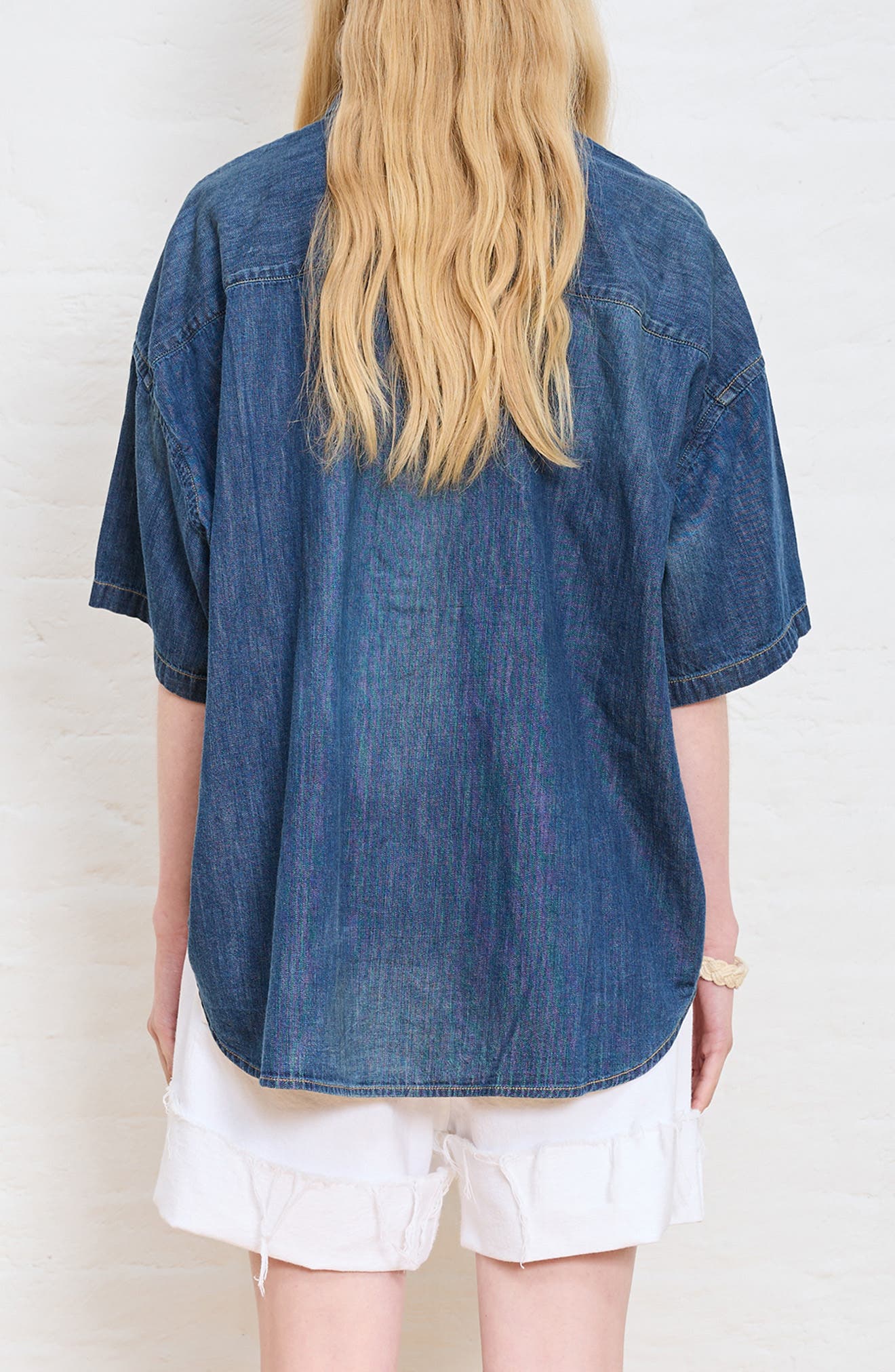 Denim Button-Up Shirt - image 2