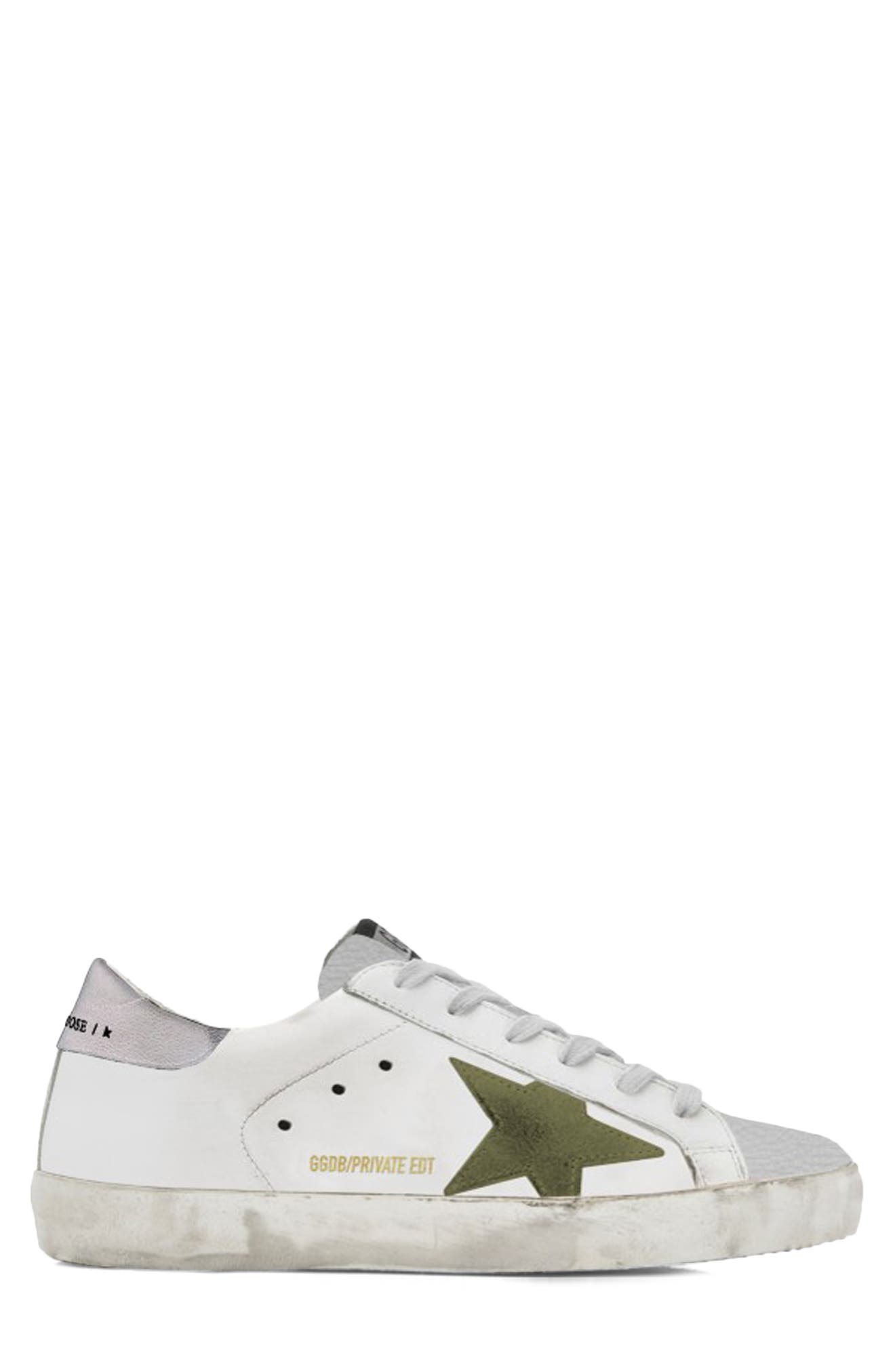 Super Star Sneaker (Nordstrom Exclusive), Main, color, WHITE / GREEN STAR / SILVER