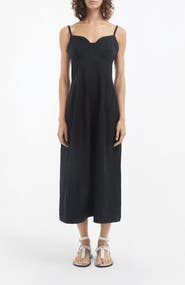 CO Bustier Midi Dress in Cotton Sateen