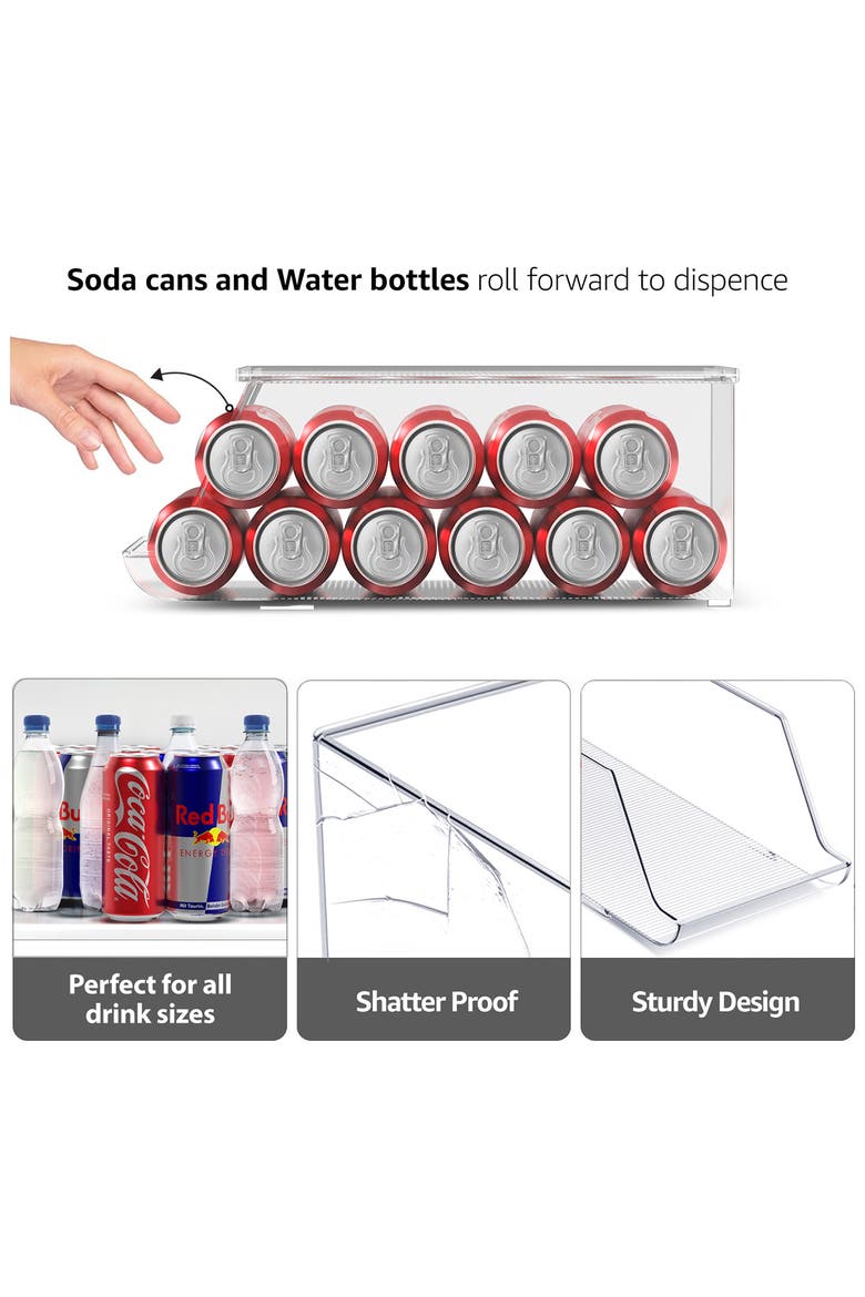 3-Piece Soda Can Organizer Set, Alternate, color, CLEAR