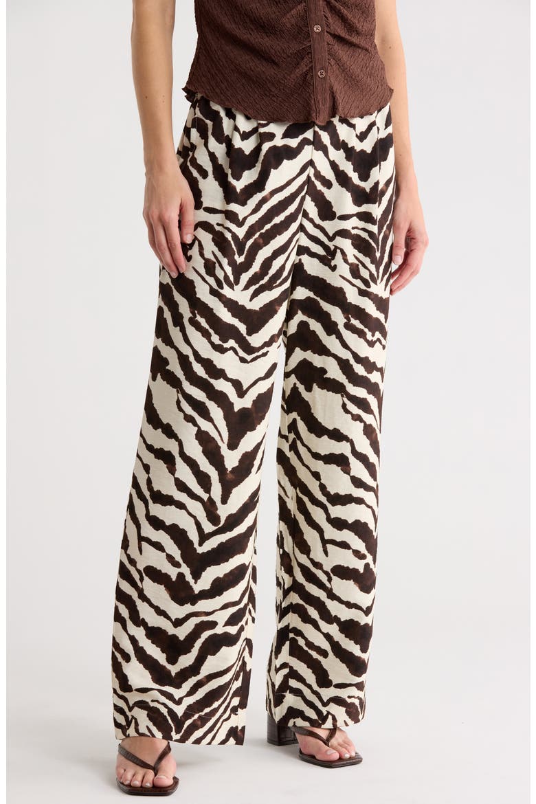 Easygoing Printed Drawstring Pants, Main, color, RUN WILD GREEN