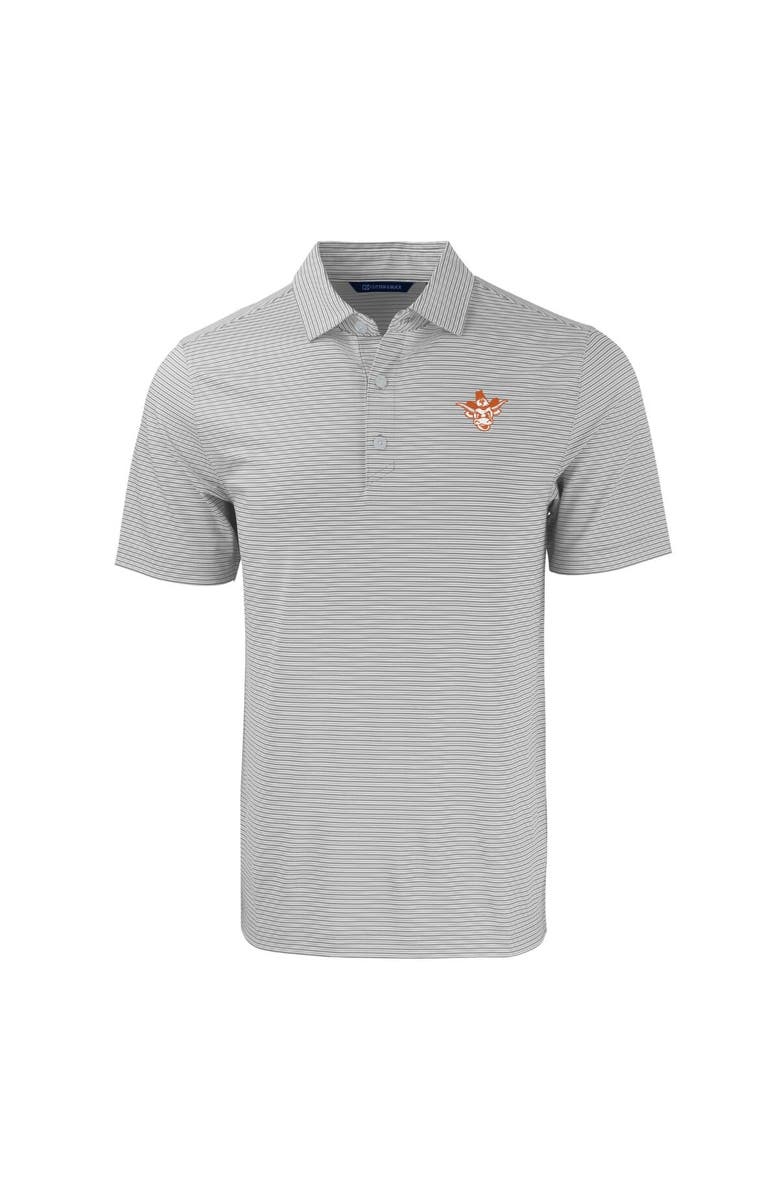 Cutter & Buck Men's Cutter & Buck  Gray/White Texas Longhorns Forge Eco Double Stripe Stretch Recycled Tri-Blend Polo, Alternate, color, 