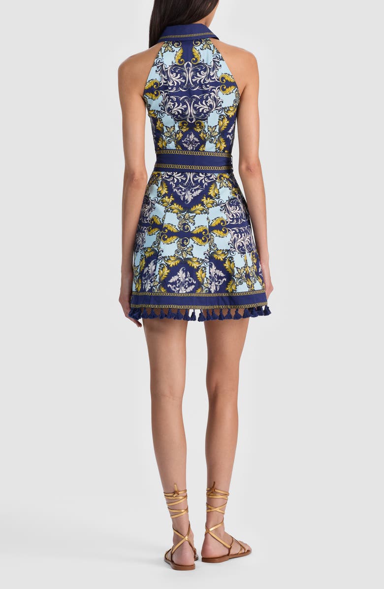 Alice + Olivia Lucy Print Mini Shirtdress, Alternate, color, Antique Scroll