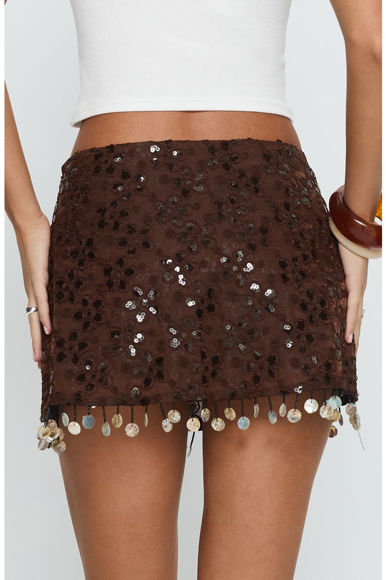 We Made It Sequin Beaded Miniskort, Alternate, color, BROWN