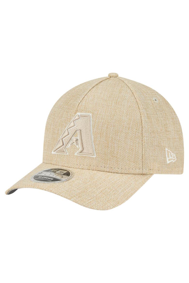 Men's New Era Beige Arizona Diamondbacks Cotton Weave M-Crown A-Frame 9FORTY Adjustable Hat, Main, color, Beige