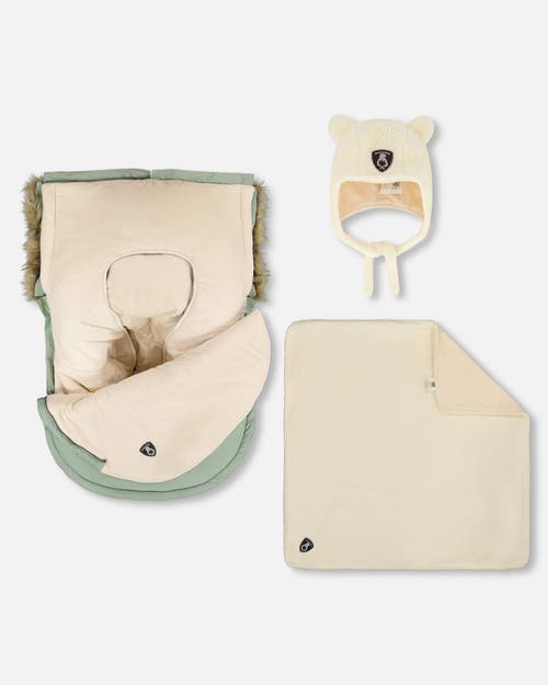 Deux Par Deux Boy Bunting Bag Designed For Car Seat And Stroller In Green