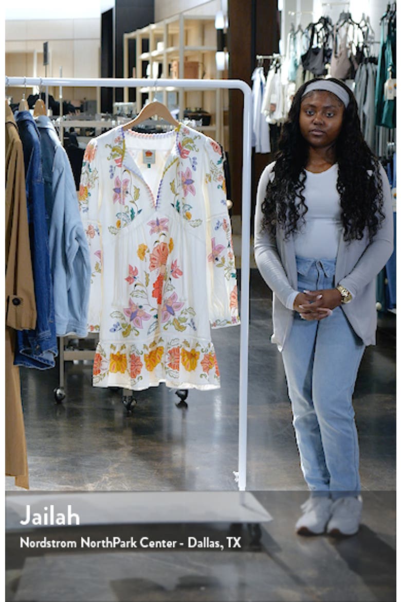 Floral Long Sleeve Linen Blend Minidress video