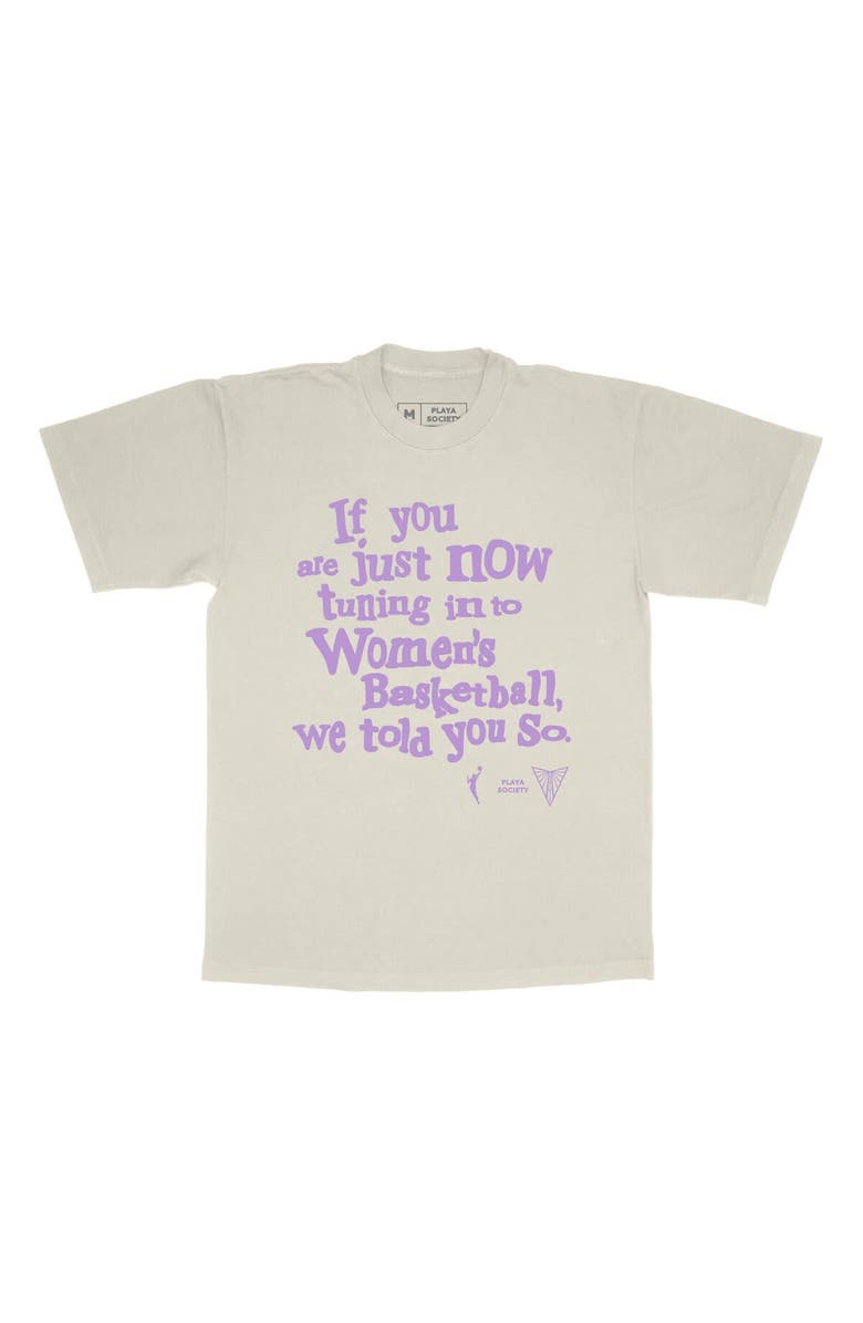 Playa Society Unisex Playa Society Cream Golden State Valkyries "We Told You So" T-Shirt, Alternate, color, Cream