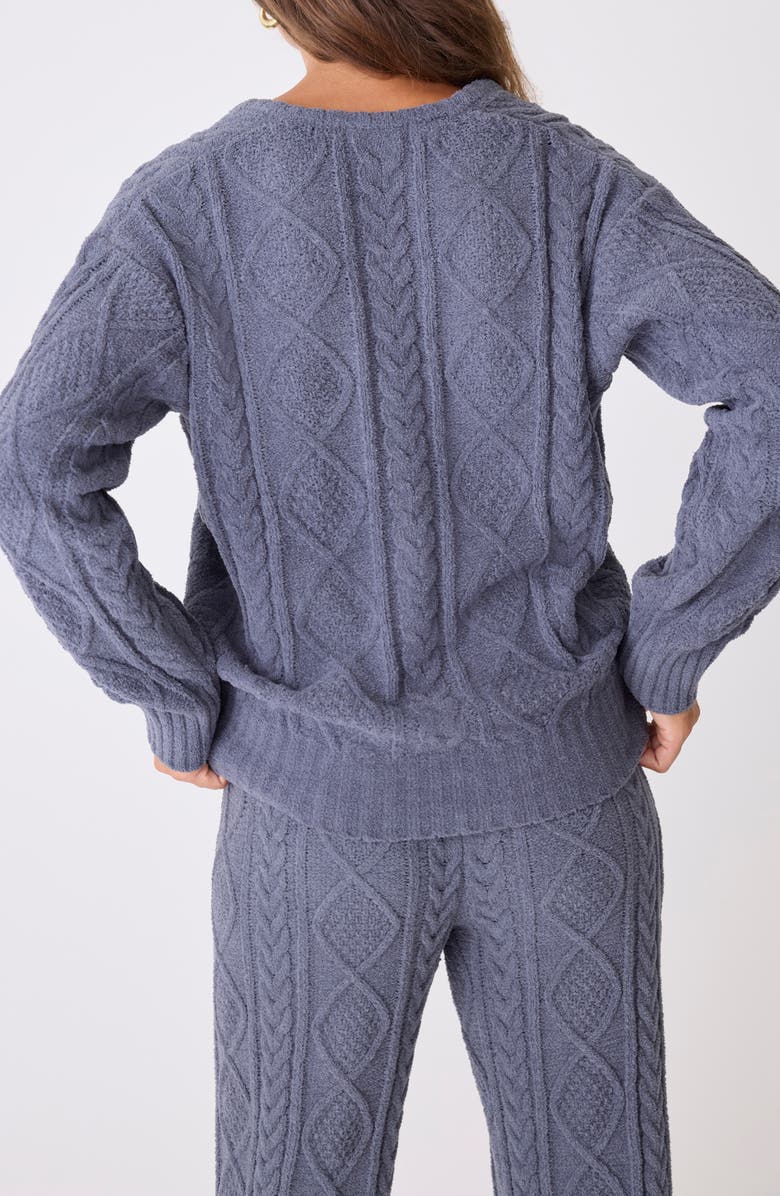 PJ Salvage Mixed Cable Stitch V-Neck Sweater, Alternate, color, 