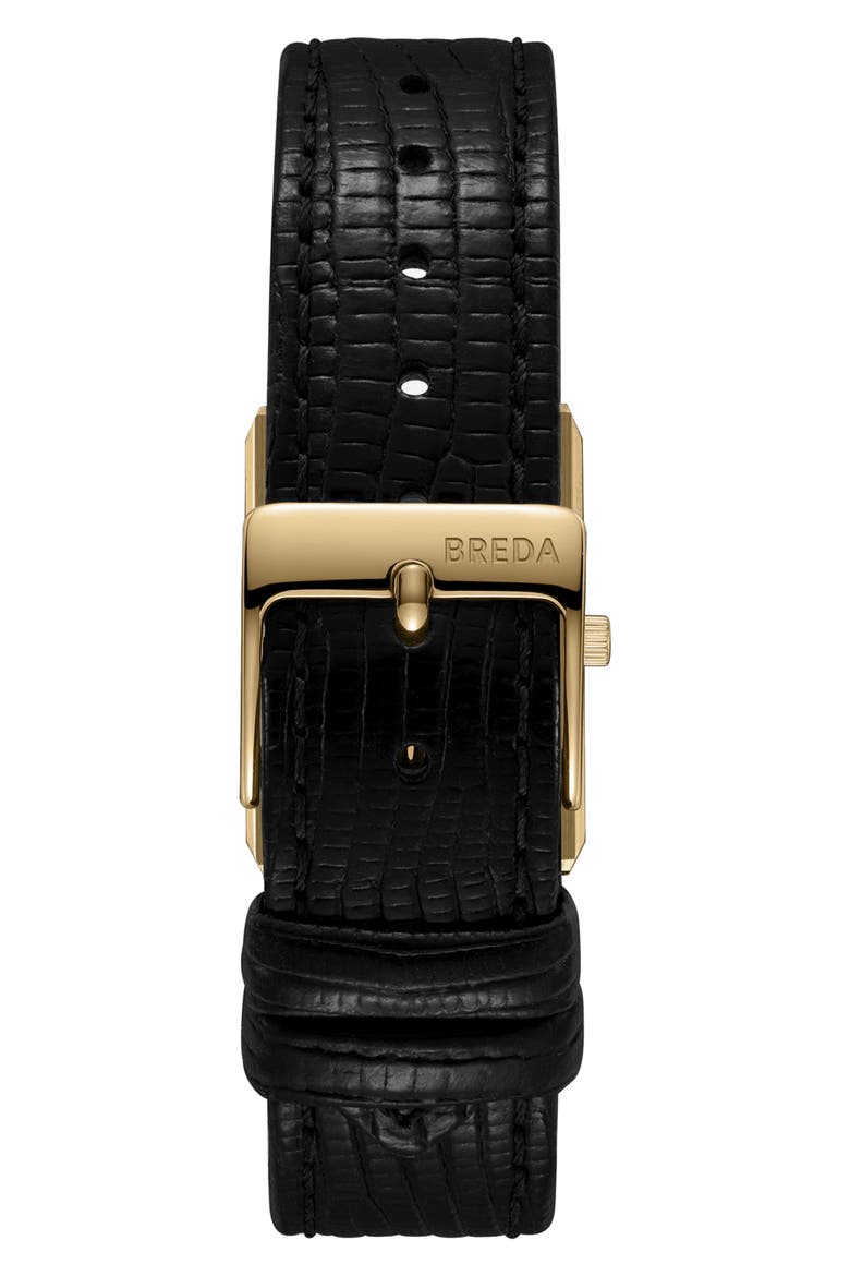 Small Virgil Leather Strap Goldtone Tank Watch, 20mm x 26mm, Alternate, color, GOLD