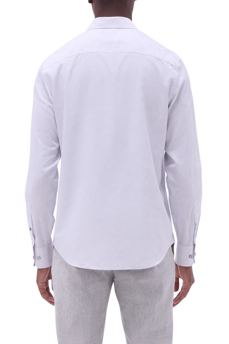 Axel Floral Jacquard Shaped Fit Button-Up Shirt, Alternate, color, PLATINUM