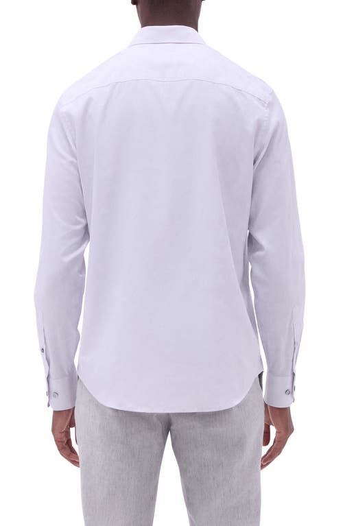 Bugatchi Axel Floral Jacquard Shaped Fit Button-up Shirt In Platinum