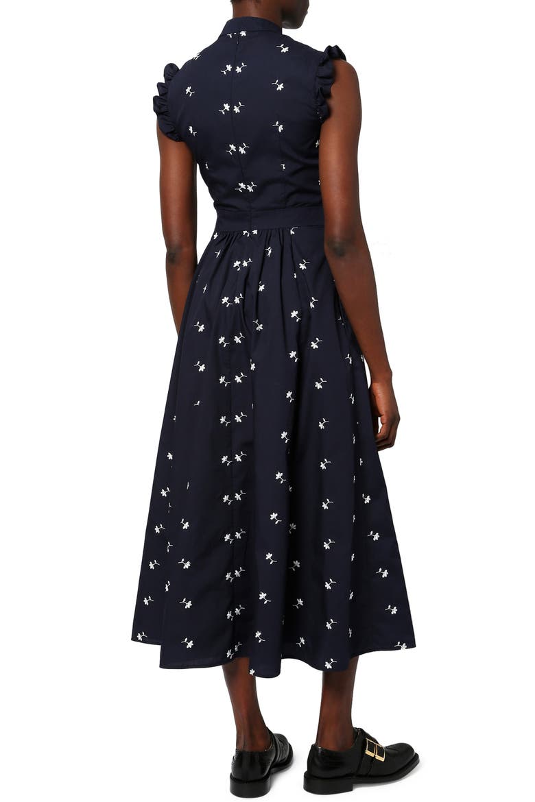 Evie Embroidered Floral Poplin Dress, Alternate, color, NAVY / WHITE