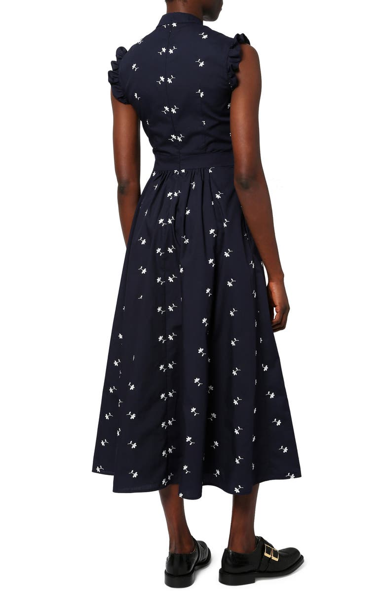 Erdem Evie Embroidered Floral Poplin Dress, Alternate, color, 