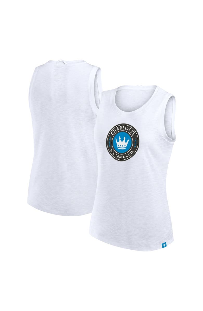FANATICS Women's Fanatics White Charlotte FC Slub Future Sport Tank Top, Alternate, color,