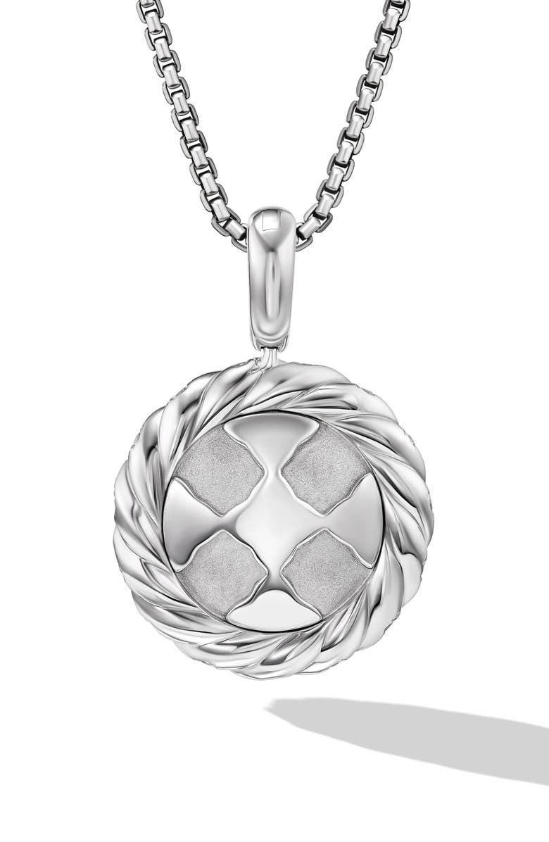 David Yurman Pearl Classics Cable Halo Amulet with Diamonds, 18.8mm, Alternate, color, 