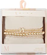 Leith 3-Pack Initial Bead Bracelet