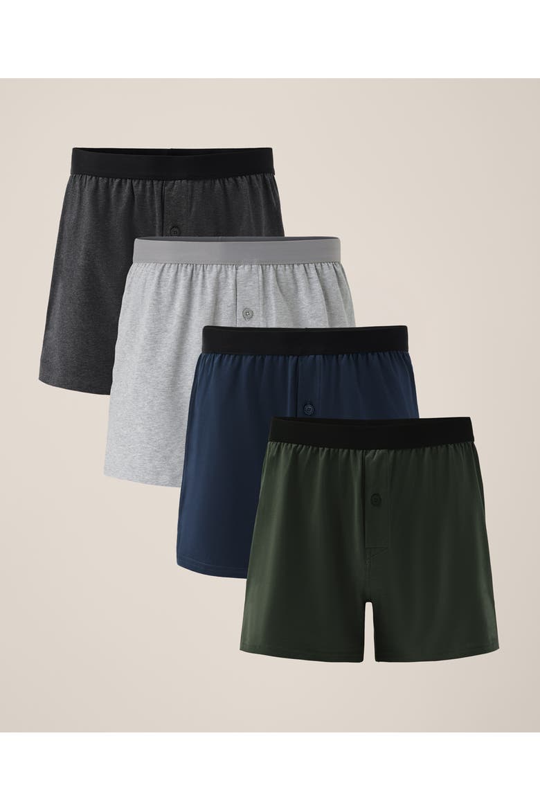 Everyday Knit Boxer 4-Pack Made With Organic Cotton, Main, color, Everyday Solid Bundle