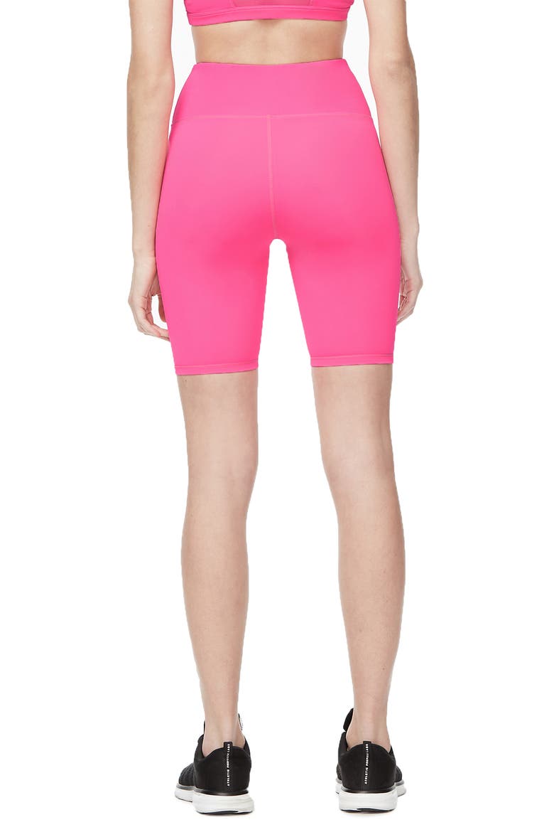 Neon High Waist Bike Shorts, Alternate, color, NEON PINK001