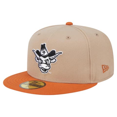 Men's New Era  Khaki Texas Longhorns Throwback Two-Tone 59FIFTY Fitted Hat