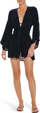 ViX Paula Hermanny Perola Knot Front Cover-Up Minidress