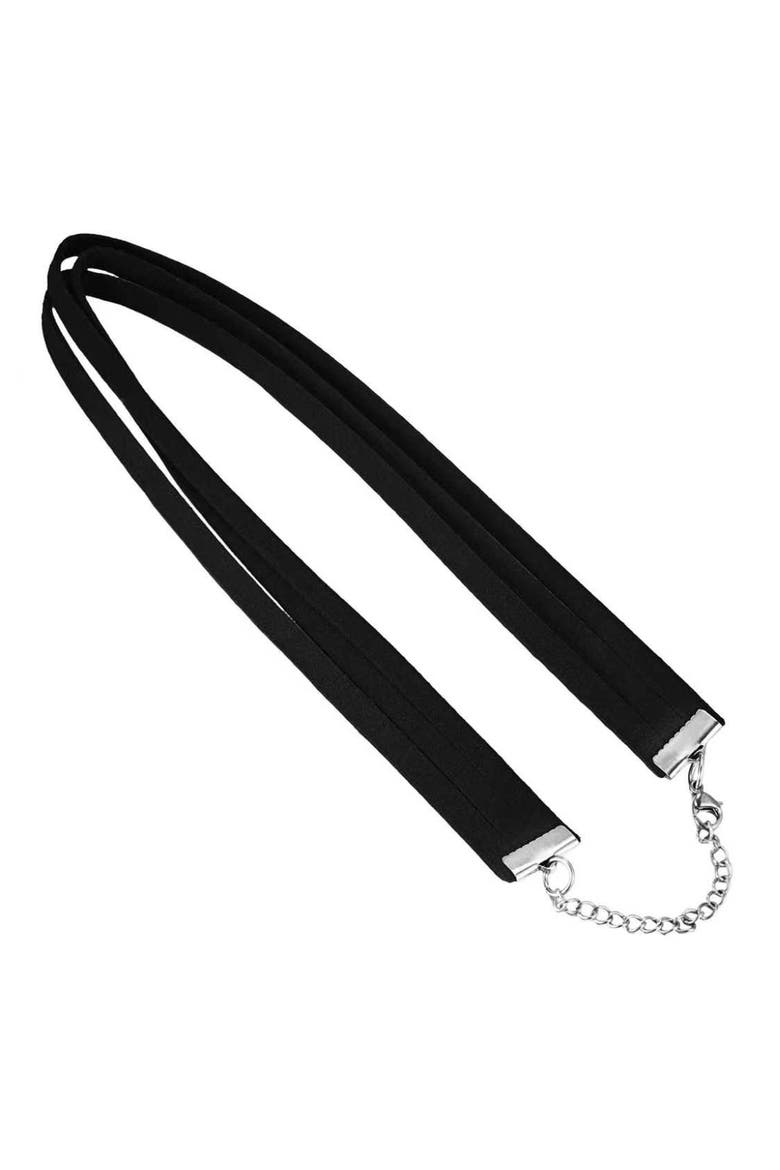 Triple Strand Choker Necklace, Main, color, BLACK