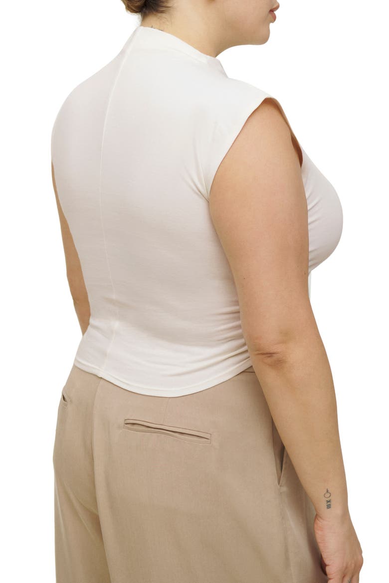 Lindy Ruched Crop Top, Alternate, color, IVORY