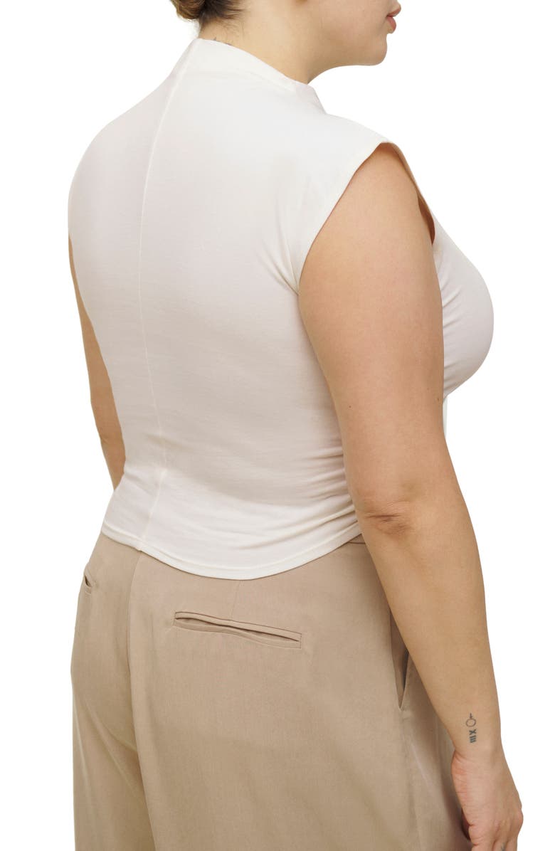 Reformation Lindy Ruched Crop Top, Alternate, color, Ivory