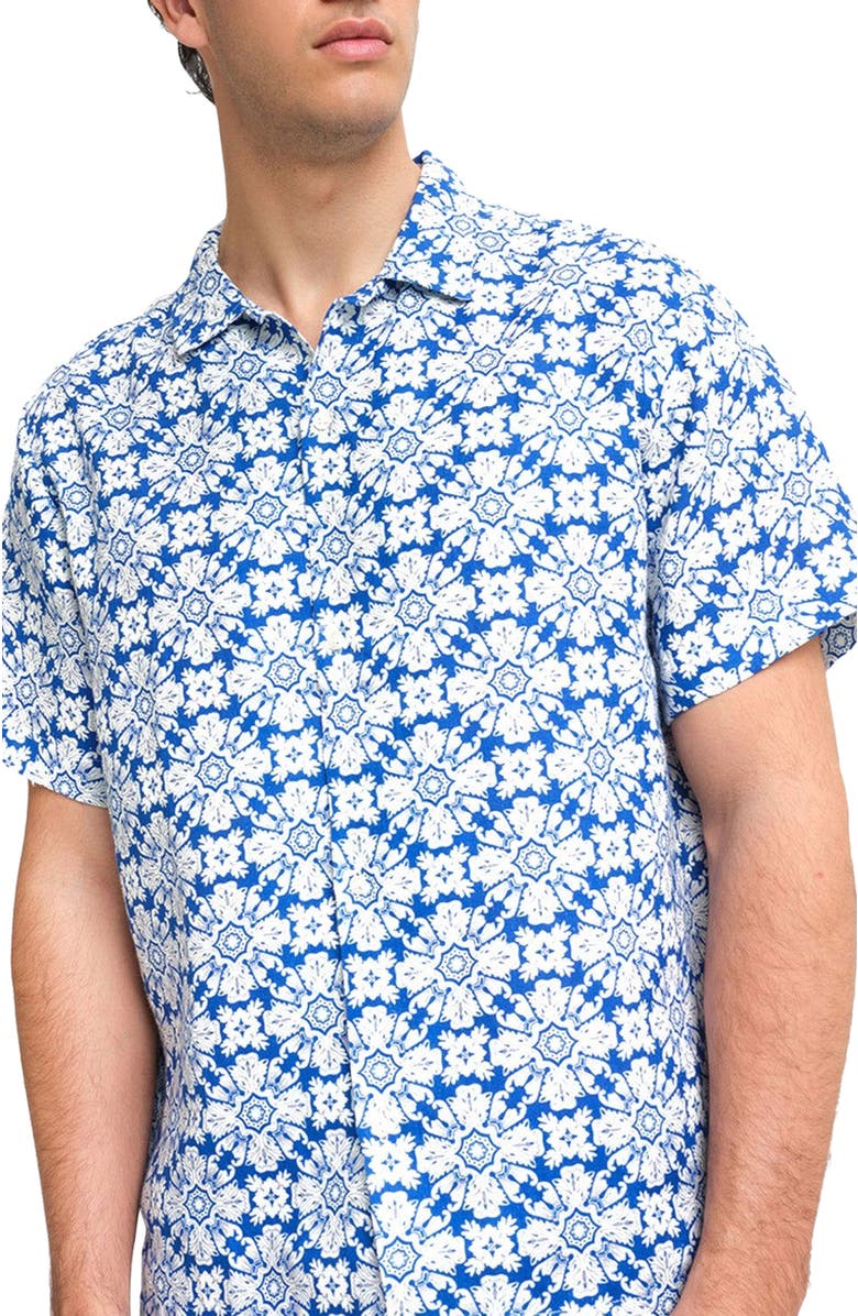 Peninsula Swimwear Casuzze Linen Bowling Shirt, Alternate, color, Multicolor