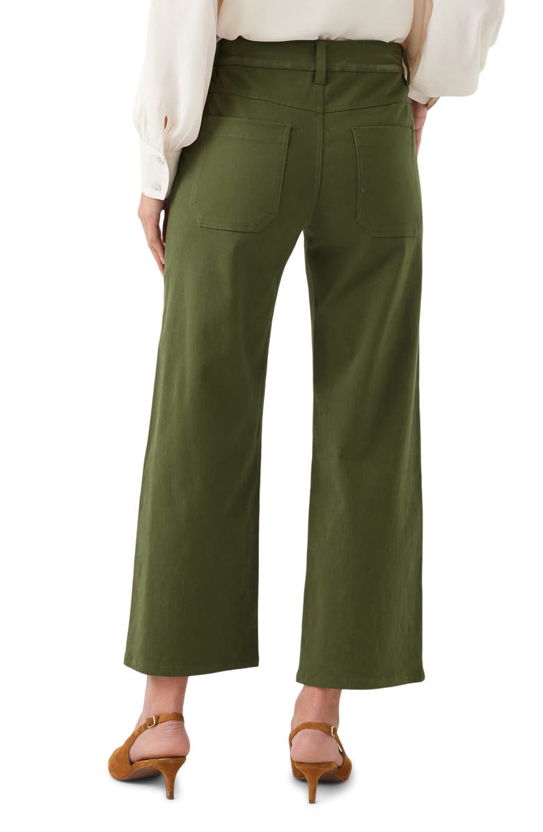 Karen Kane Lauren Patch Pocket Crop Wide Leg Pants, Alternate, color, Olive
