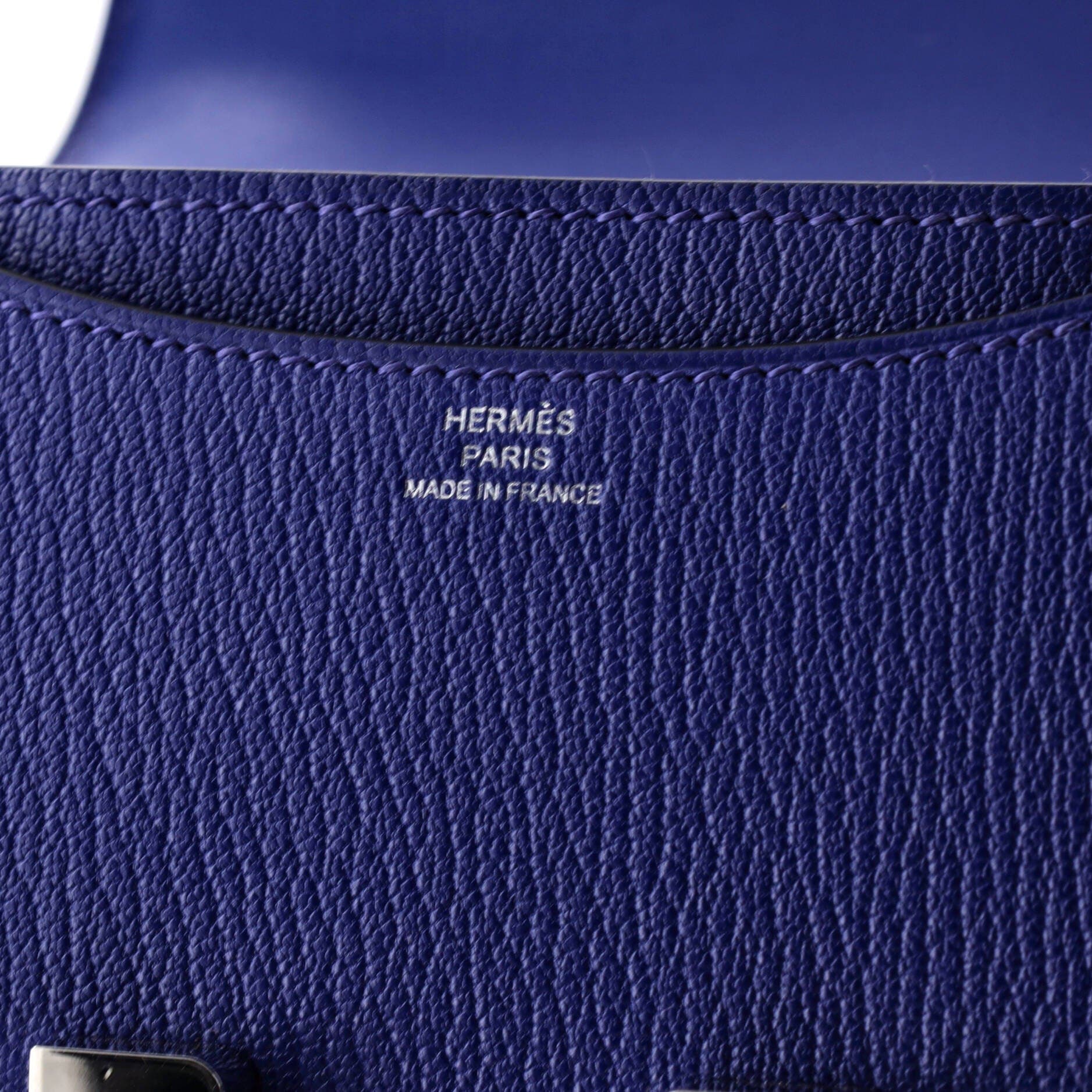 Pre-Owned Hermes Constance Bag Chevre Mysore 18, Alternate, color, Bleu Electrique