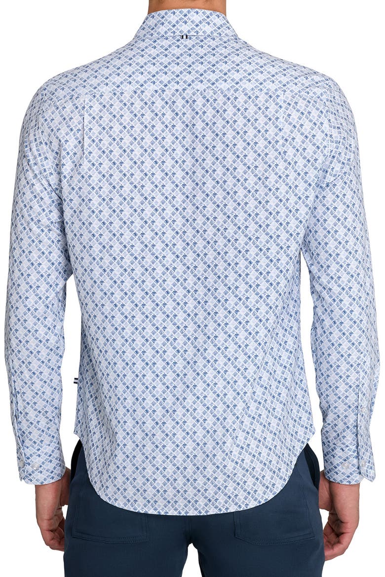 Diamond Print Woven Long Sleeve Basic, Alternate, color, WHITE/BLUE