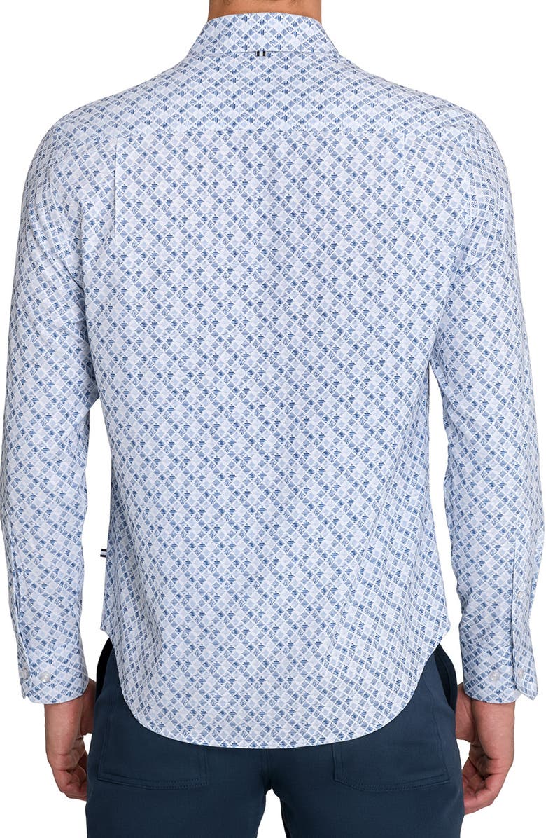 Brooklyn Brigade Diamond Print Woven Long Sleeve Basic, Alternate, color, White/Blue
