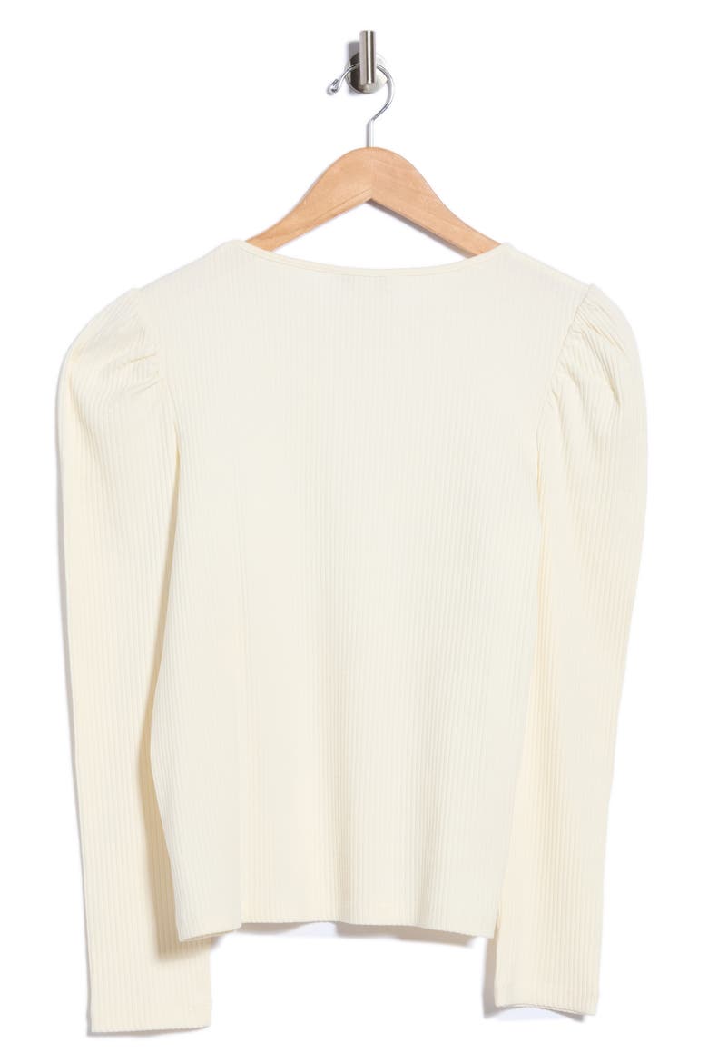 Eleanor Ribbed Jersey Top, Alternate, color, CRE-IVORY