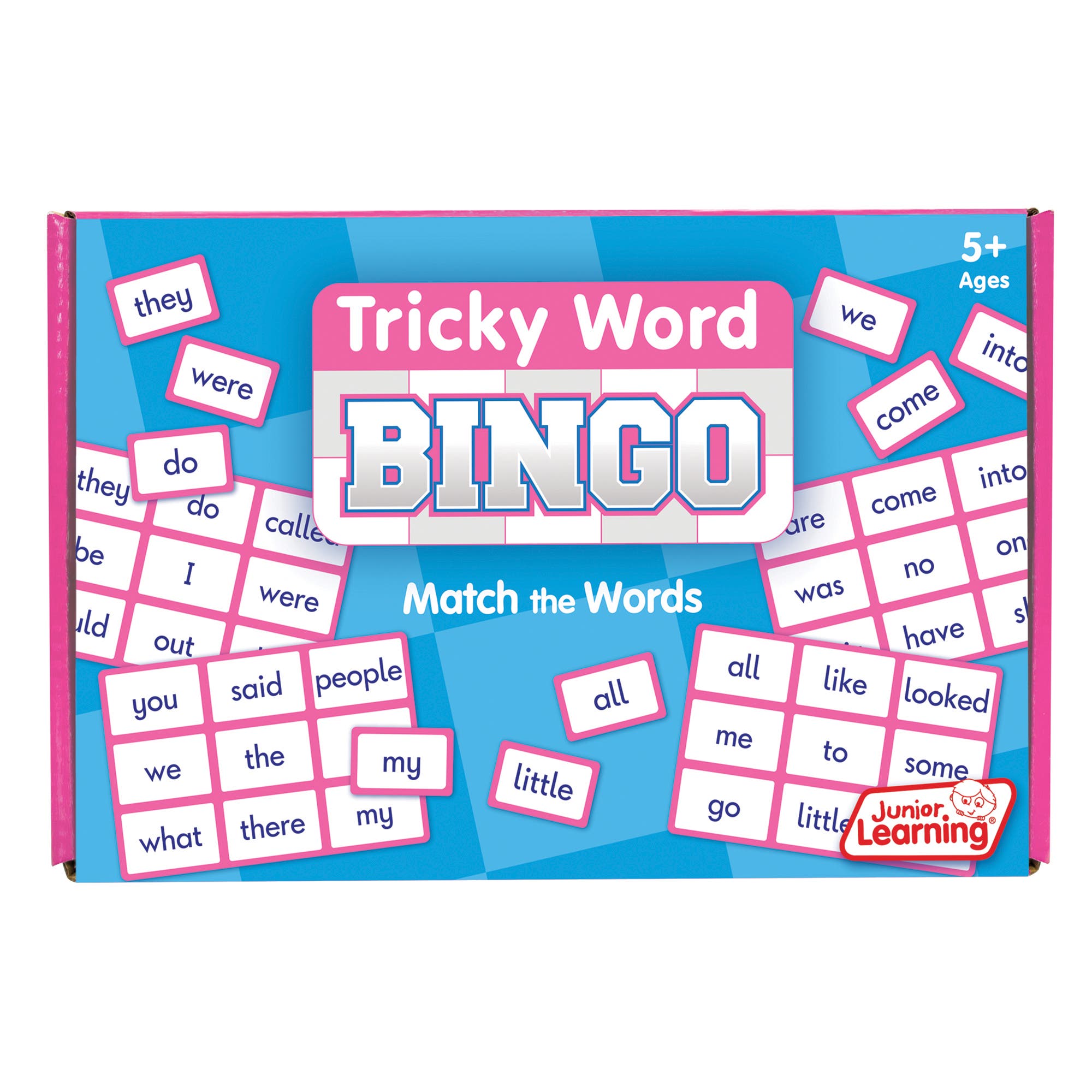 Junior Learning Tricky Word Bingo Educational Learning Game Match The Words in Multicolored 