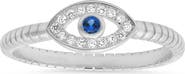 Queen Jewels Sterling Silver Evil Eye CZ Ring