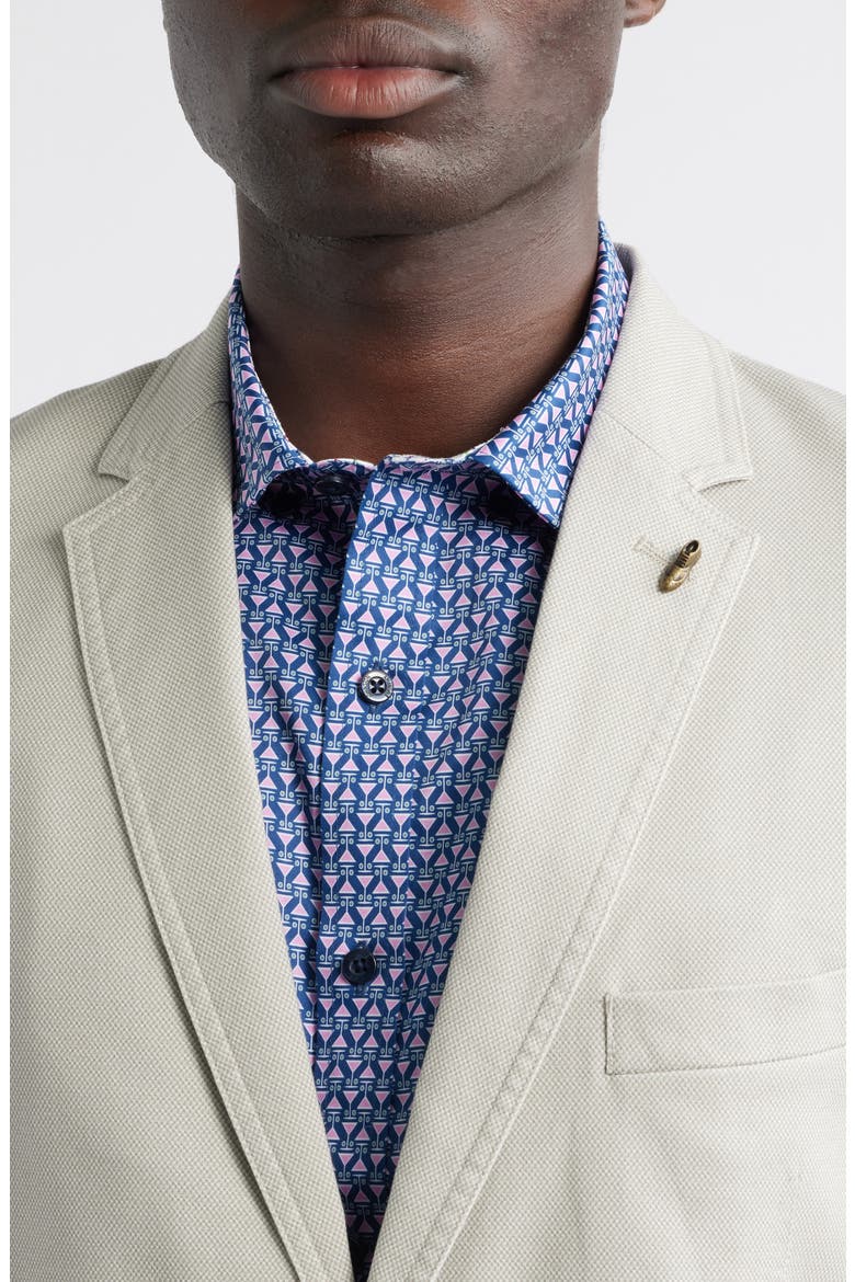 Washed Cotton Stretch Dobby Sport Coat, Alternate, color, STONE